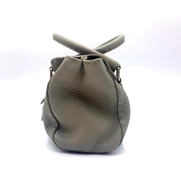 Auth Vtg FENDI Selleria Gray Leather Tote Bag - Picture 7 of 14